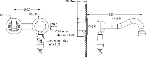 Смеситель для раковины Boheme 267-Royale/CRST встроенный Tradizionale Cromo Смеситель для раковины Boheme 267-Royale/CRST встроенный Tradizionale Cromo