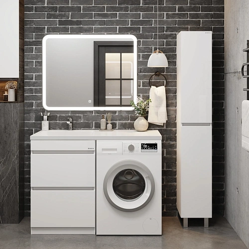 Тумба под раковину Onika Милтон 48 см 104801 напольная под стиральную машину, белая (дляМарсал 110) Тумба под раковину Onika Милтон 48 см 104801 напольная под стиральную машину, белая (дляМарсал 110)