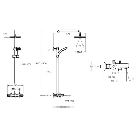 Душевая система Jacob Delafon July E99741-CP Душевая система Jacob Delafon July E99741-CP