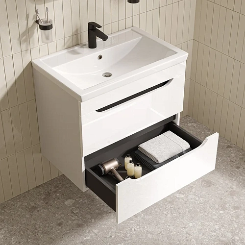 Тумба с раковиной IDDIS Ray RAY70W0i95K подвесная, 70 см, белый Тумба с раковиной IDDIS Ray RAY70W0i95K подвесная, 70 см, белый