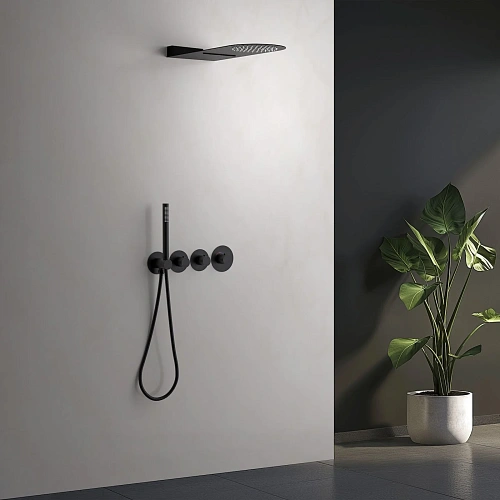 Душевая система Timo Saona SX-2350/03SM встраиваемая с термостатом черный Душевая система Timo Saona SX-2350/03SM встраиваемая с термостатом черный