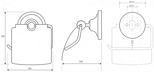 Держатель туалетной бумаги Bemeta RETRO 144212018 Держатель туалетной бумаги Bemeta RETRO 144212018