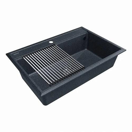 Кухонная мойка Paulmark STEPIA 80 с ролл-матом STEP брашированная PM117551-DG+R375-BS Кухонная мойка Paulmark STEPIA 80 с ролл-матом STEP брашированная PM117551-DG+R375-BS