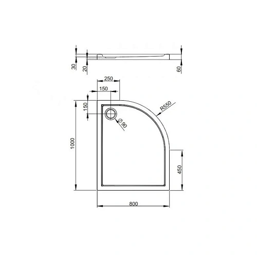 Душевой поддон Radaway Tasos E STE1086-30L 100x80 L Душевой поддон Radaway Tasos E STE1086-30L 100x80 L