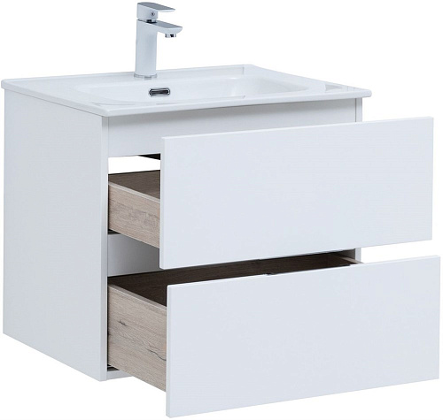 Тумба под раковину Aquanet Алвита New 60 2 ящика, белый матовый 00277510 Тумба под раковину Aquanet Алвита New 60 2 ящика, белый матовый 00277510