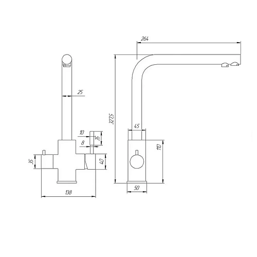 Смеситель для кухни Paini Norda NRPW6433VEB90 с подводом для фильтра, никель Смеситель для кухни Paini Norda NRPW6433VEB90 с подводом для фильтра, никель