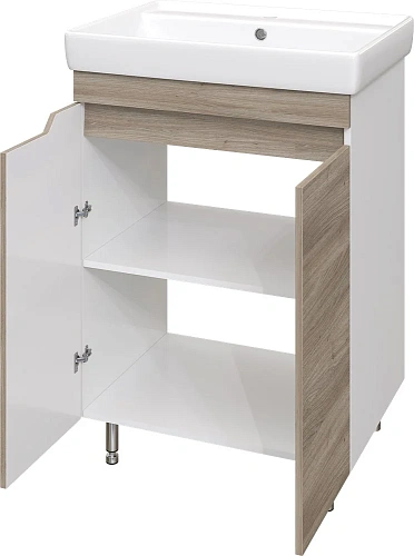 Комплект мебели DIWO Воронеж 60 напольная, ореховый дубослив, с сифоном 579749 Комплект мебели DIWO Воронеж 60 напольная, ореховый дубослив, с сифоном 579749