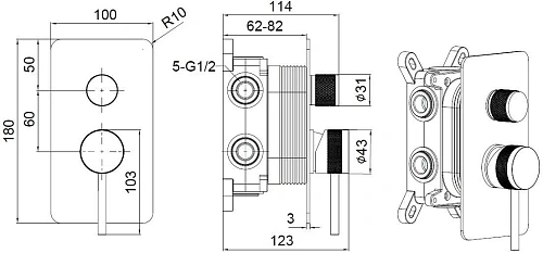 Смеситель для ванны Allen Brau Priority 5.31A11-GB (с внутренней частью, 3 выхода) золото Смеситель для ванны Allen Brau Priority 5.31A11-GB (с внутренней частью, 3 выхода) золото
