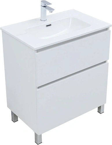 Тумба под раковину Aquanet Вега 70 00344122 напольная, белый глянец Тумба под раковину Aquanet Вега 70 00344122 напольная, белый глянец