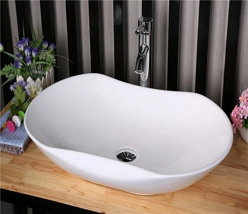 Раковина CeramaLux 9175 накладная, белый Раковина CeramaLux 9175 накладная, белый