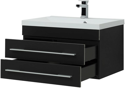Тумба под раковину Aquanet Верона 75 New черный матовый 00272427 Тумба под раковину Aquanet Верона 75 New черный матовый 00272427