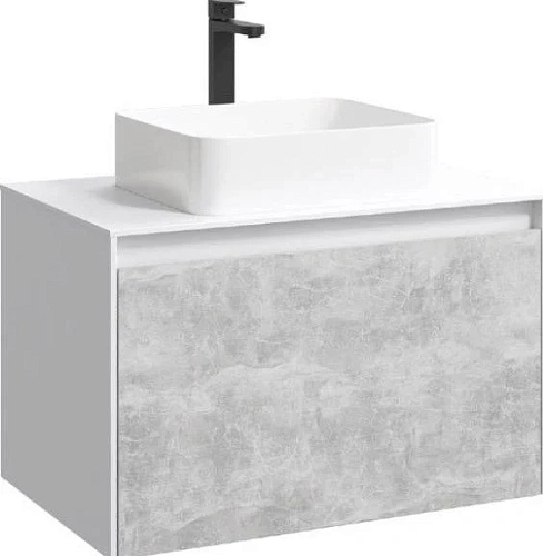 Фасад тумбы под раковину AQWELLA Mobi MOB0708BS, цвет бетон светлый, 80 см Фасад тумбы под раковину AQWELLA Mobi MOB0708BS, цвет бетон светлый, 80 см