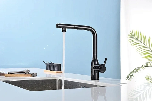 Смеситель для кухни Paulmark Viper глянцевый черный Vi213105-GB Смеситель для кухни Paulmark Viper глянцевый черный Vi213105-GB