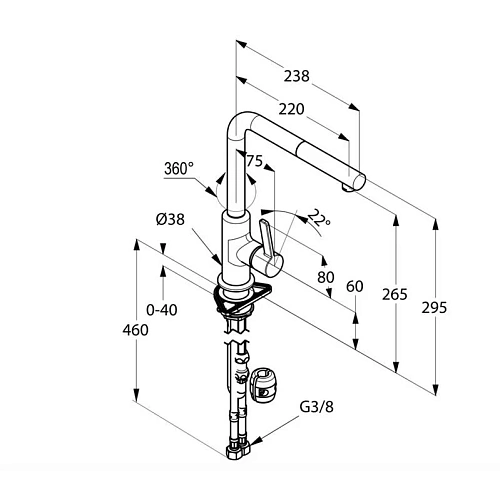Смеситель для кухни Kludi L-ine S 408518775 Смеситель для кухни Kludi L-ine S 408518775