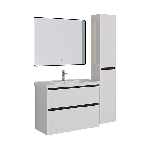 Тумба под раковину Lemark COMBI 100 см подвесная/напольная, черный/белый LM03C100T-black Тумба под раковину Lemark COMBI 100 см подвесная/напольная, черный/белый LM03C100T-black