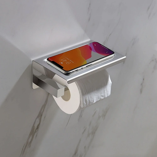 Держатель туалетной бумаги Timo Selene 10044/00 с полкой для телефона хром Держатель туалетной бумаги Timo Selene 10044/00 с полкой для телефона хром