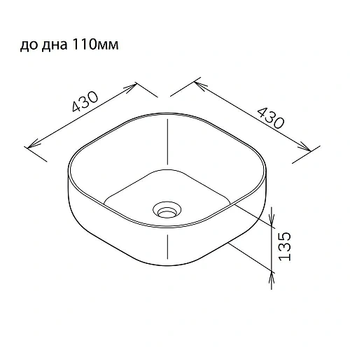 Раковина AM.PM Func M8FWCC30430BM накладная, 43 см, черный матовый Раковина AM.PM Func M8FWCC30430BM накладная, 43 см, черный матовый