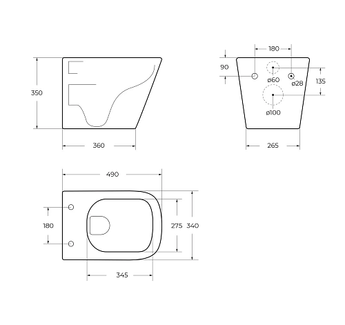 Унитаз подвесной Belbagno ARDENTE-R BB520CHR без сиденья Унитаз подвесной Belbagno ARDENTE-R BB520CHR без сиденья