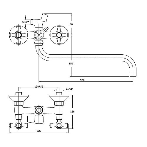 Смеситель для ванны Orange Classic M71-221cr Смеситель для ванны Orange Classic M71-221cr