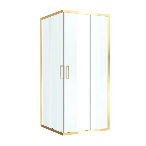 Душевой уголок BelBagno LUCE-A-2-90-P-ORO 90x90 см, профиль золото, стекло рифленая Душевой уголок BelBagno LUCE-A-2-90-P-ORO 90x90 см, профиль золото, стекло рифленая