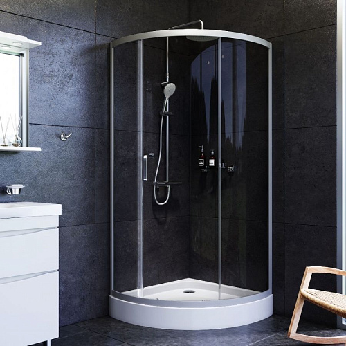 Душевой уголок AM.PM Like W83G-315-090CG64 Slide 90x90, стекло тонированное, профиль матовый серый Душевой уголок AM.PM Like W83G-315-090CG64 Slide 90x90, стекло тонированное, профиль матовый серый