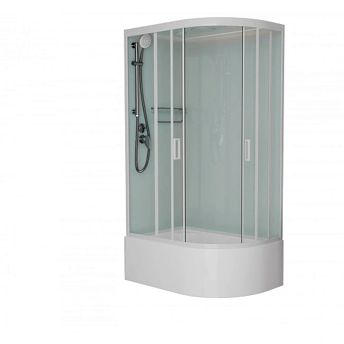 Душевая кабина Frank F412/2L М левосторонняя White белый профиль матовое стекло 120x80 20036 Душевая кабина Frank F412/2L М левосторонняя White белый профиль матовое стекло 120x80 20036