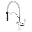 Смеситель для кухни Lemark Comfort LM3074C-White с гибким изливом, с подключением к фильтру, хром/белый Смеситель для кухни Lemark Comfort LM3074C-White с гибким изливом, с подключением к фильтру, хром/белый