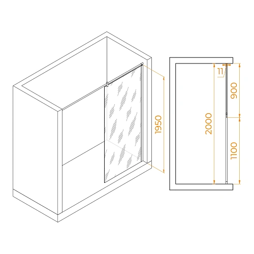 Душевая перегородка RGW Walk In WA-033 900 мм 351003309-21 хром, Easy Clean Душевая перегородка RGW Walk In WA-033 900 мм 351003309-21 хром, Easy Clean