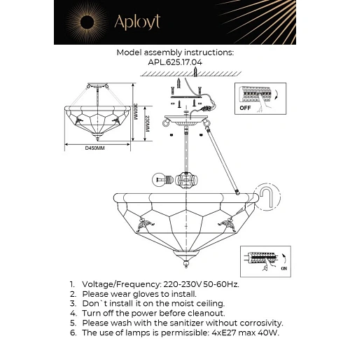 Люстра потолочная Aployt Leoni APL.625.17.04 Люстра потолочная Aployt Leoni APL.625.17.04