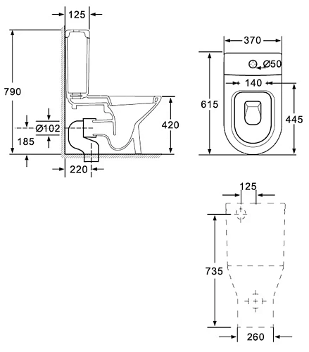 Унитаз напольный Delice Beatrice Compact безободковый, с бачком, Крышка-сиденье Унитаз напольный Delice Beatrice Compact безободковый, с бачком, Крышка-сиденье