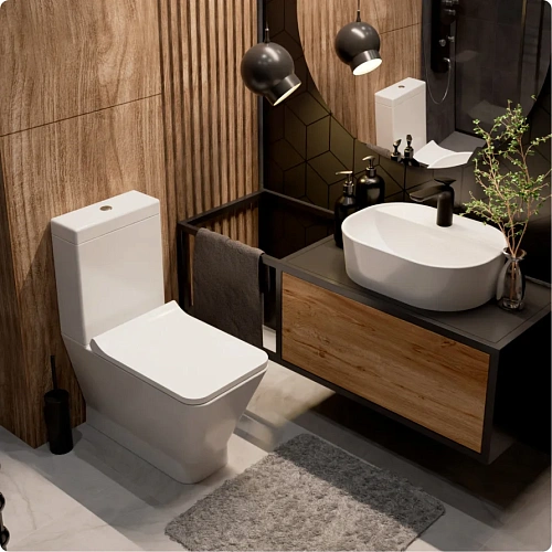 Унитаз напольный AQUAme AQM1005PRO Rimless c сиденьем SoftClose, белый глянец Унитаз напольный AQUAme AQM1005PRO Rimless c сиденьем SoftClose, белый глянец