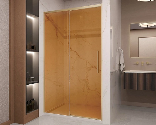 Душевая дверь Vincea Stella VDS-1ST120GSG 1200 брашированное золото, стекло янтарь Душевая дверь Vincea Stella VDS-1ST120GSG 1200 брашированное золото, стекло янтарь