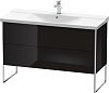 Картинка анонса товара «тумба под раковину duravit xsquare xs446304040 напольная 121 см черный глянцевый»
