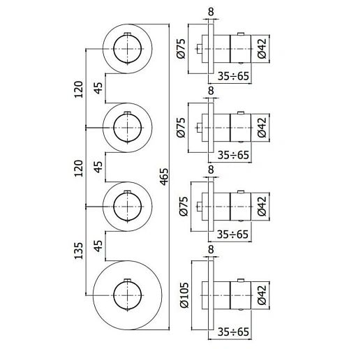 Смеситель для ванны Paffoni Modular Box MDE019CR Смеситель для ванны Paffoni Modular Box MDE019CR