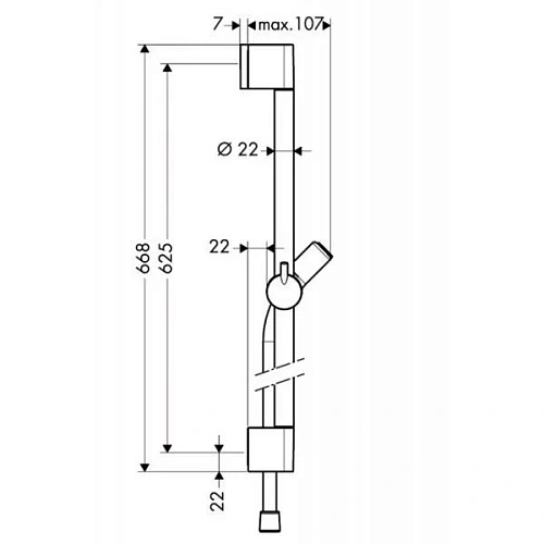 Душевая штанга Hansgrohe Unica'Croma 100 65 см 27611000 Душевая штанга Hansgrohe Unica'Croma 100 65 см 27611000