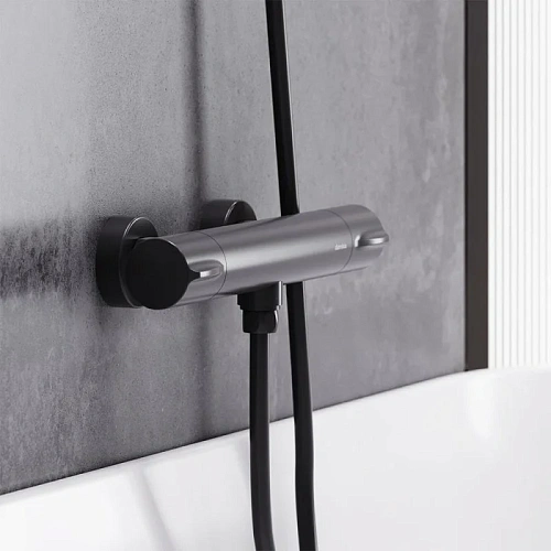 Смеситель для душа Damixa Scandinavian Pure 366000300, термостатический черный Смеситель для душа Damixa Scandinavian Pure 366000300, термостатический черный