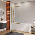 Шторка на ванну CEZARES SLIDER-VF-11-90/150-C-BORO 90см стекло прозрачное, профиль брашированное золото Шторка на ванну CEZARES SLIDER-VF-11-90/150-C-BORO 90см стекло прозрачное, профиль брашированное золото