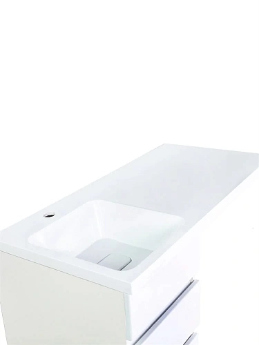 Тумба с раковиной Orange Sistema ST-40TUW+RAL напольная, левая 100 см под стиральную машину, белый Тумба с раковиной Orange Sistema ST-40TUW+RAL напольная, левая 100 см под стиральную машину, белый