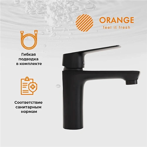 Смеситель для раковины Orange Aristo M19-021b черный Смеситель для раковины Orange Aristo M19-021b черный