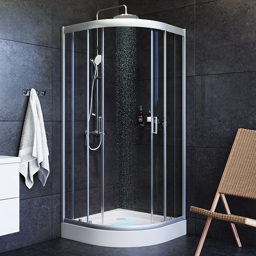 Душевой уголок AM.PM Gem W90G-401-090WT 90х90, стекло прозрачное, профиль матовое серебро, без поддо Душевой уголок AM.PM Gem W90G-401-090WT 90х90, стекло прозрачное, профиль матовое серебро, без поддо