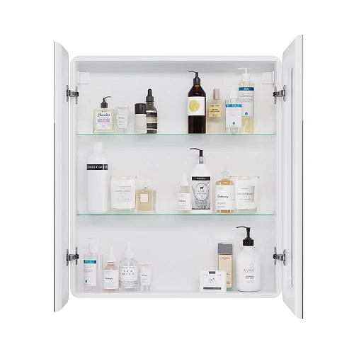 Зеркальный шкаф DREJA POINT, 70 см, 2 дверцы, 2 стеклянные полки, инфракрасный выключатель, LED-подс 99.9033 Зеркальный шкаф DREJA POINT, 70 см, 2 дверцы, 2 стеклянные полки, инфракрасный выключатель, LED-подс 99.9033