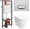 Комплект унитаза с инсталляцией Vitra S50 9003B003-7201 сиденье микролифт, клавиша смыва хром Комплект унитаза с инсталляцией Vitra S50 9003B003-7201 сиденье микролифт, клавиша смыва хром