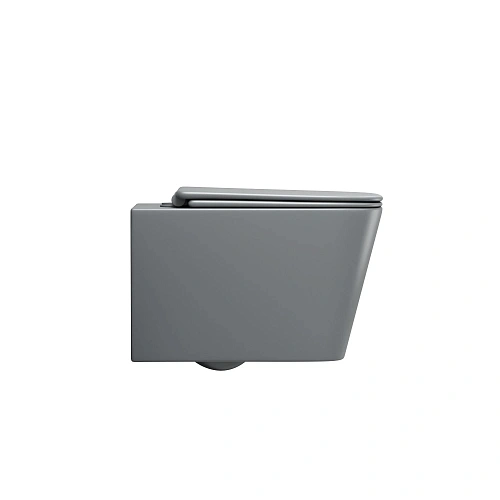 Унитаз подвесной Grossman GR-4404GMSQ (485х340х290) безободковый, серый матовый с крышкой микролифт Унитаз подвесной Grossman GR-4404GMSQ (485х340х290) безободковый, серый матовый с крышкой микролифт