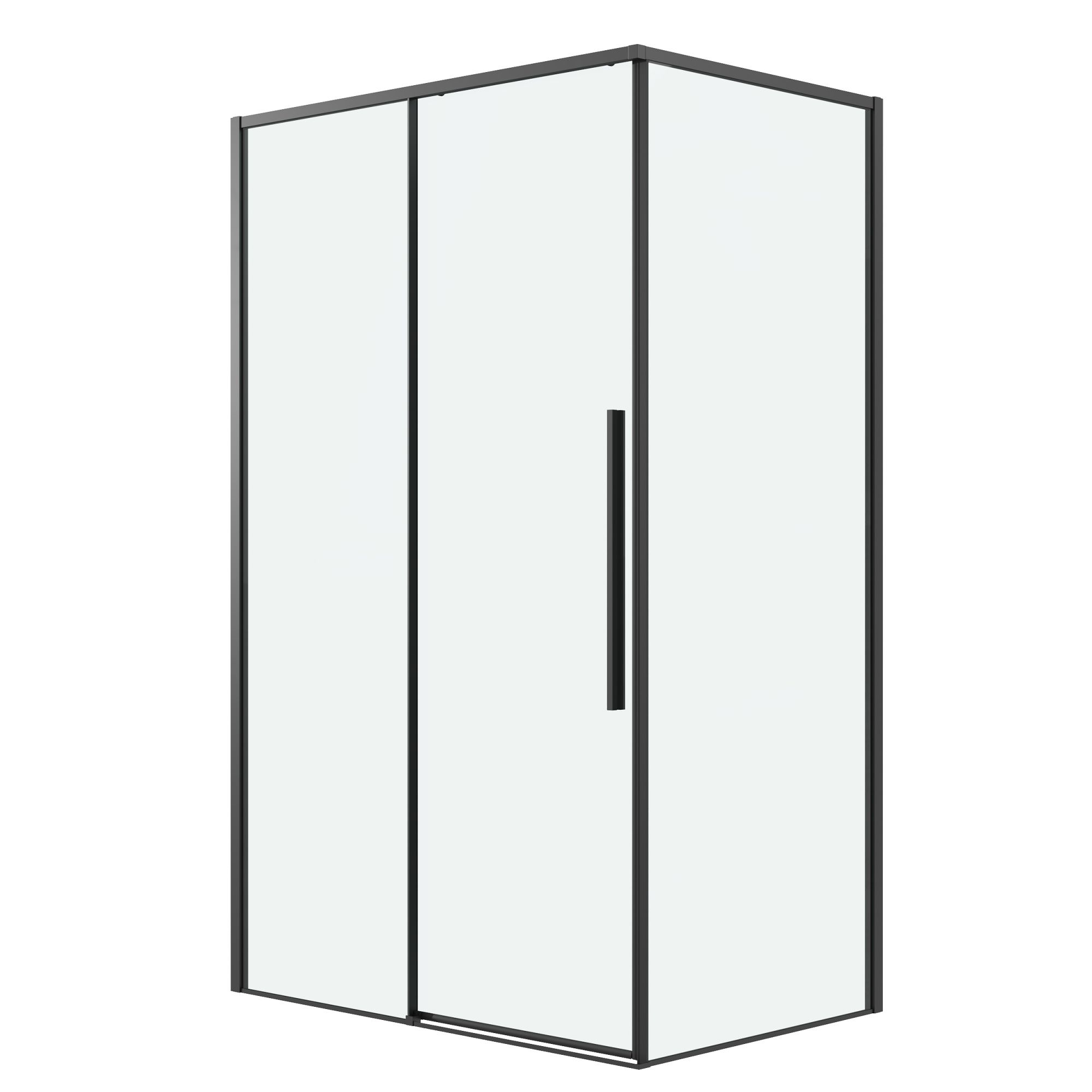 Детальная картинка товара «душевой уголок grossman galaxy 100.k33.01.100.21.00-200.k33.01.90.21.00 (100х90х195) раздвижная,черный матовый,стекло прозрачное»