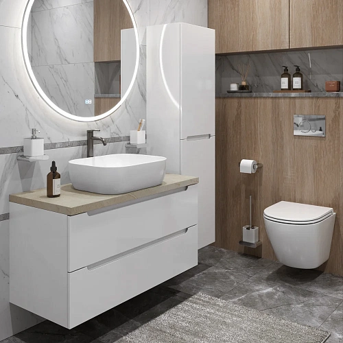 Тумба со столешницей и раковиной BelBagno ETNA 100 etna100bl-kepmco-1302-set подвесная ETNA100BL-KEPMCO-1302-SET Тумба со столешницей и раковиной BelBagno ETNA 100 etna100bl-kepmco-1302-set подвесная ETNA100BL-KEPMCO-1302-SET