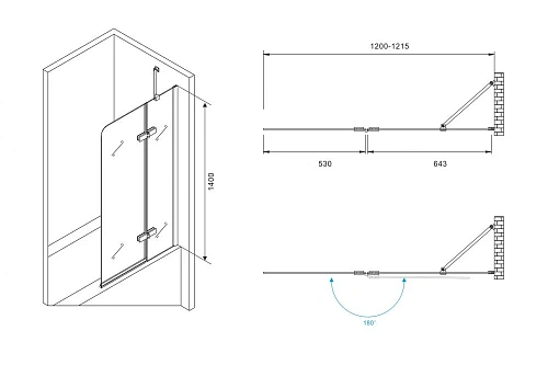 Шторка на ванну ABBER Ewiges Wasser AG51120 120 см универсальная, профиль хром, стекло прозрачное Шторка на ванну ABBER Ewiges Wasser AG51120 120 см универсальная, профиль хром, стекло прозрачное