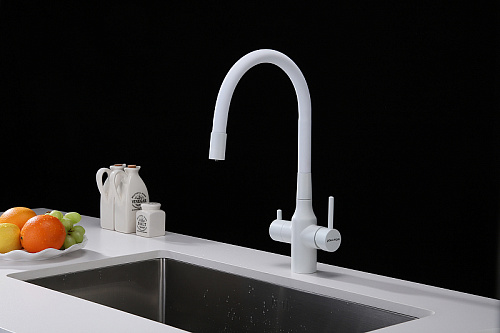 Смеситель для кухни Paulmark SALIX белый матовый Sa213419-WH Смеситель для кухни Paulmark SALIX белый матовый Sa213419-WH