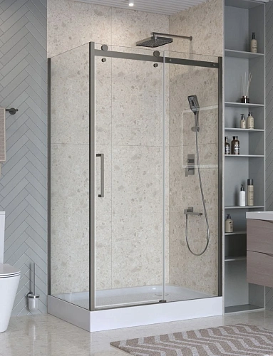 Душевой уголок BelBagno MARINO-2-AH-1-130/80-C-GM 130x80 см, профиль оружейная сталь, стекло прозрачное Душевой уголок BelBagno MARINO-2-AH-1-130/80-C-GM 130x80 см, профиль оружейная сталь, стекло прозрачное