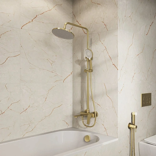 Душевая система GROSSMAN Galaxy 500.K35.01.320 золото сатиновый Душевая система GROSSMAN Galaxy 500.K35.01.320 золото сатиновый