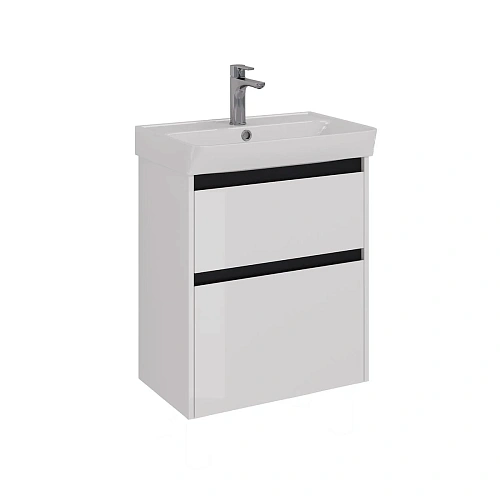 Тумба под раковину Lemark COMBI 60 см подвесная/напольная, черный/белый LM03C60T-black Тумба под раковину Lemark COMBI 60 см подвесная/напольная, черный/белый LM03C60T-black